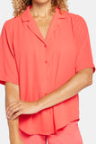 NYDJ Gabrielle Short Sleeved Blouse  - Red Fox