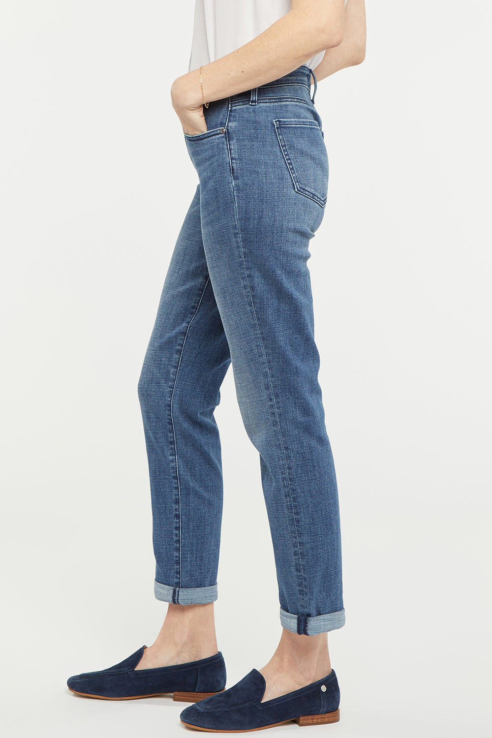 NYDJ Margot Girlfriend Jeans With Roll Cuffs - Caliente