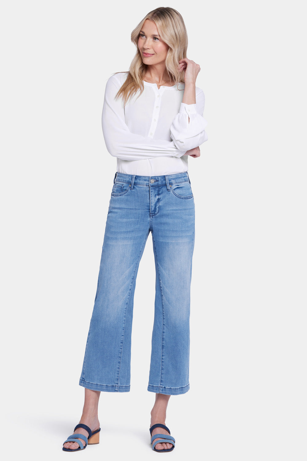 NYDJ Teresa Wide Leg Ankle Jeans With Contoured Inseams - Everly