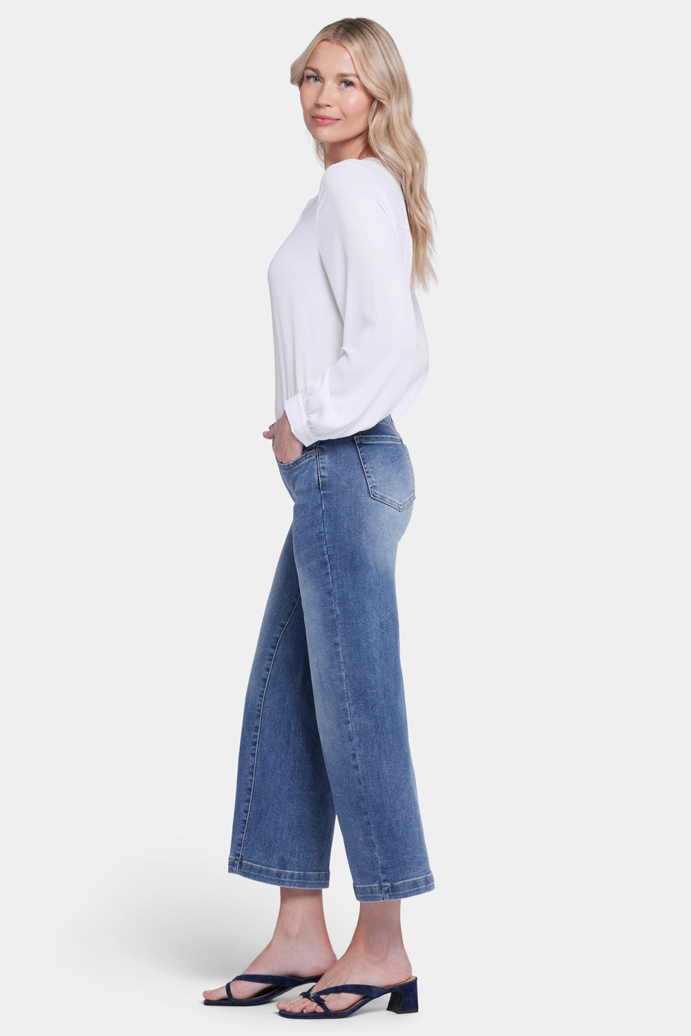 NYDJ Teresa Wide Leg Ankle Jeans With Contoured Inseams - Loire
