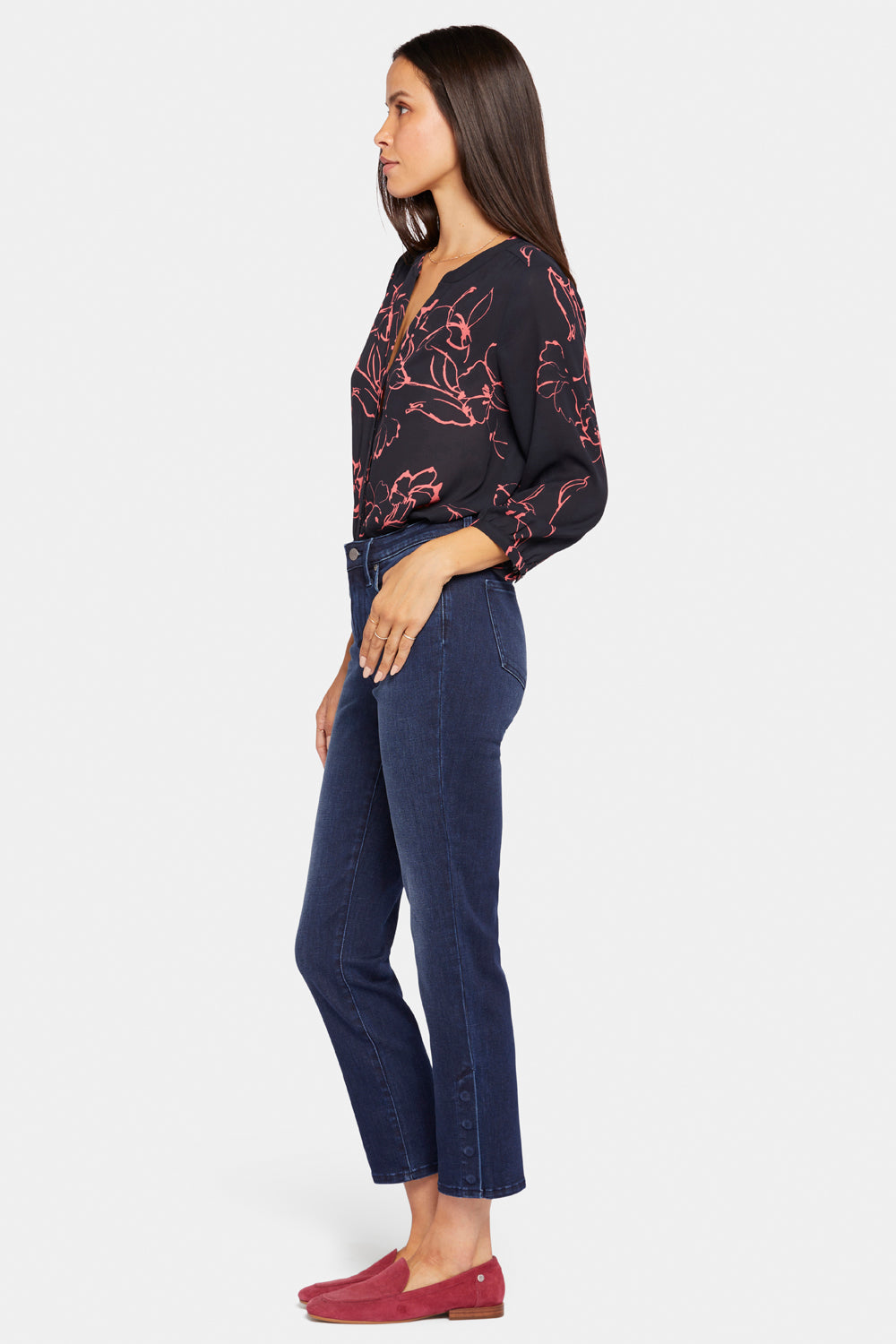 NYDJ Sheri Slim Ankle Jeans With Snap Side Plackets - Inspire