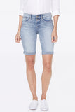 NYDJ Briella 11 Inch Denim Shorts With Double-Button Waistband And Roll Cuffs - Biscayne