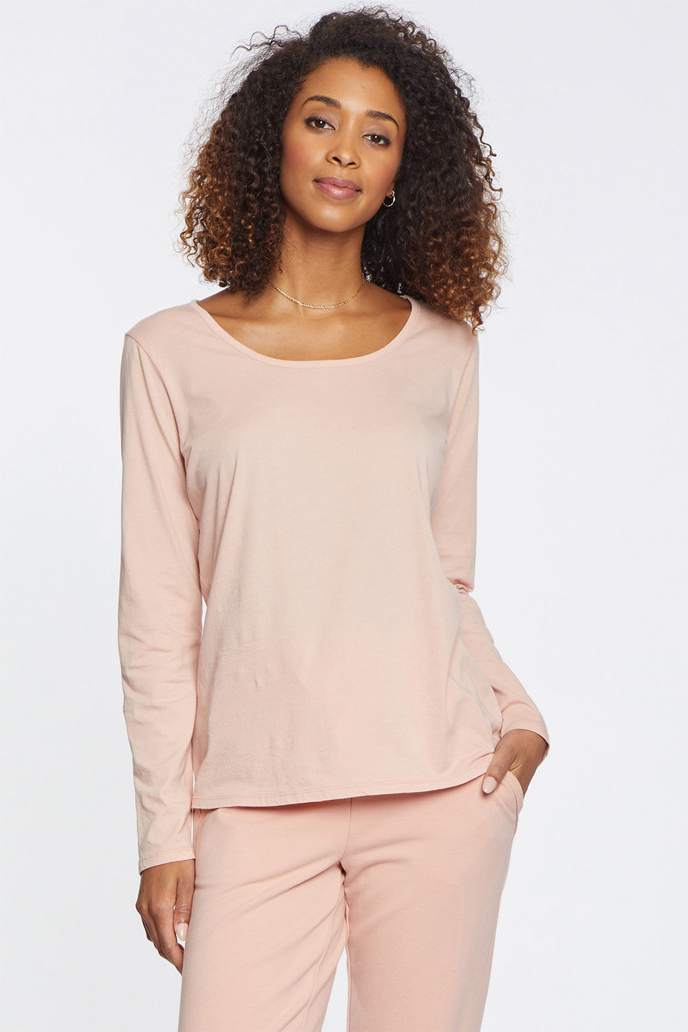 NYDJ Long Sleeved Scoopneck Tee Forever Comfort™ Collection - Mauvette