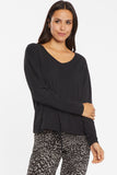 NYDJ Long Sleeved Drawstring Tee Forever Comfort™ Collection - Black