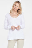 NYDJ Long Sleeved V-Neck Tee Forever Comfort™ Collection - Optic White