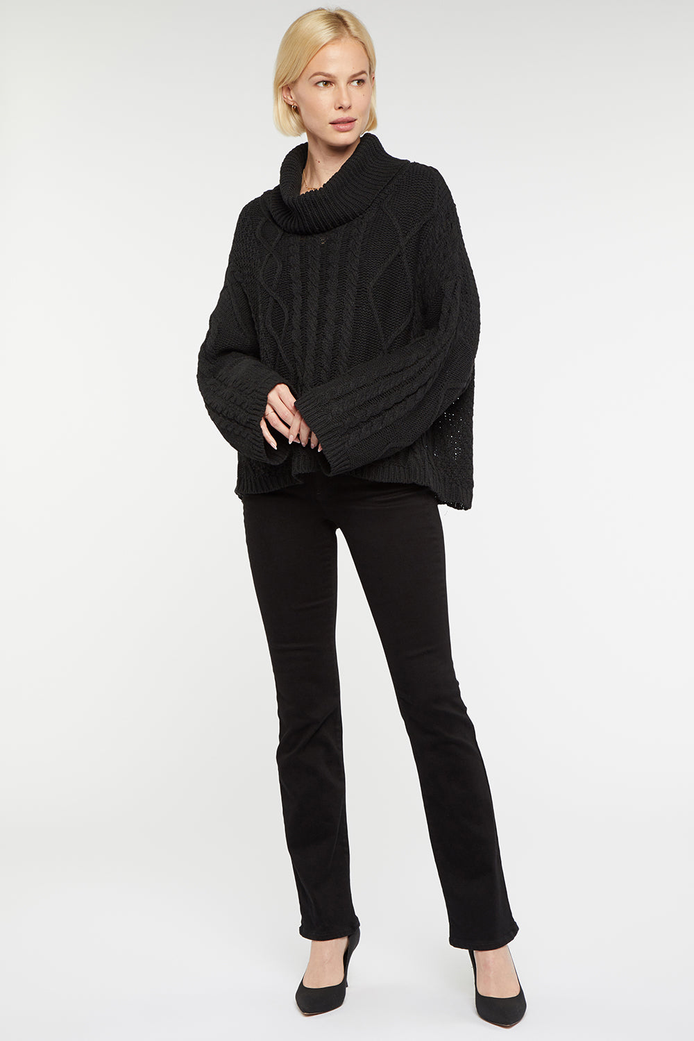 NYDJ Chunky Turtleneck Sweater  - Black