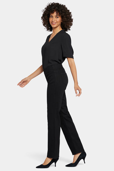 NYDJ Bailey Relaxed Straight Pull-On Jeans  - Black Rinse