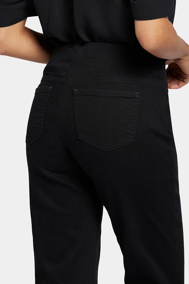 NYDJ Bailey Relaxed Straight Pull-On Jeans  - Black Rinse