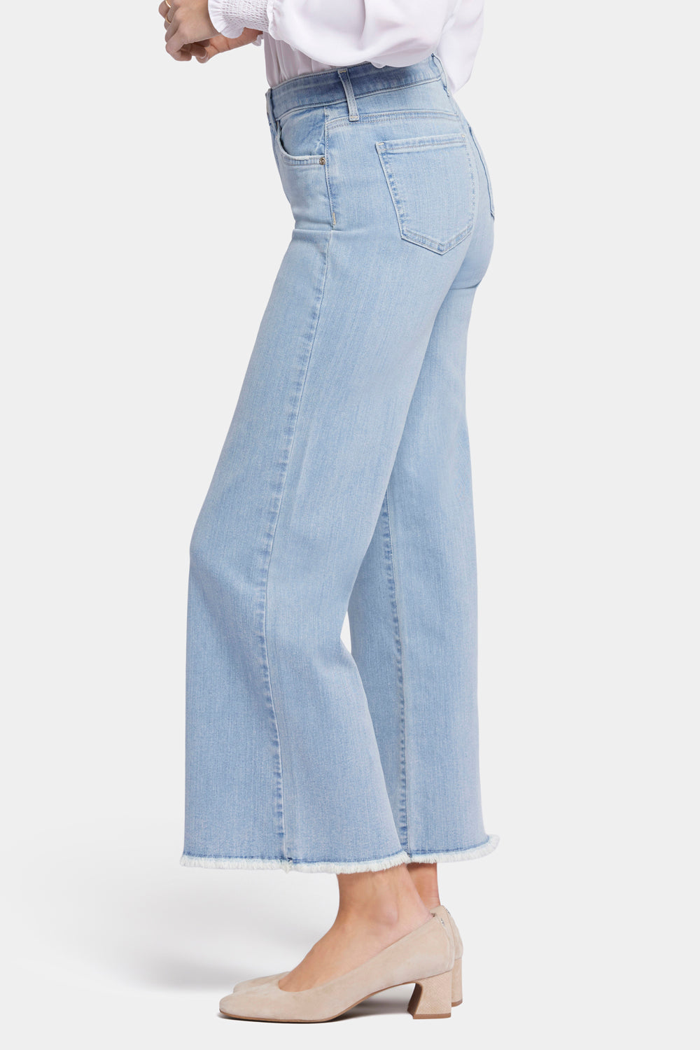 Teresa Wide Leg Ankle Jeans With Frayed Hems - Westminster Blue | NYDJ