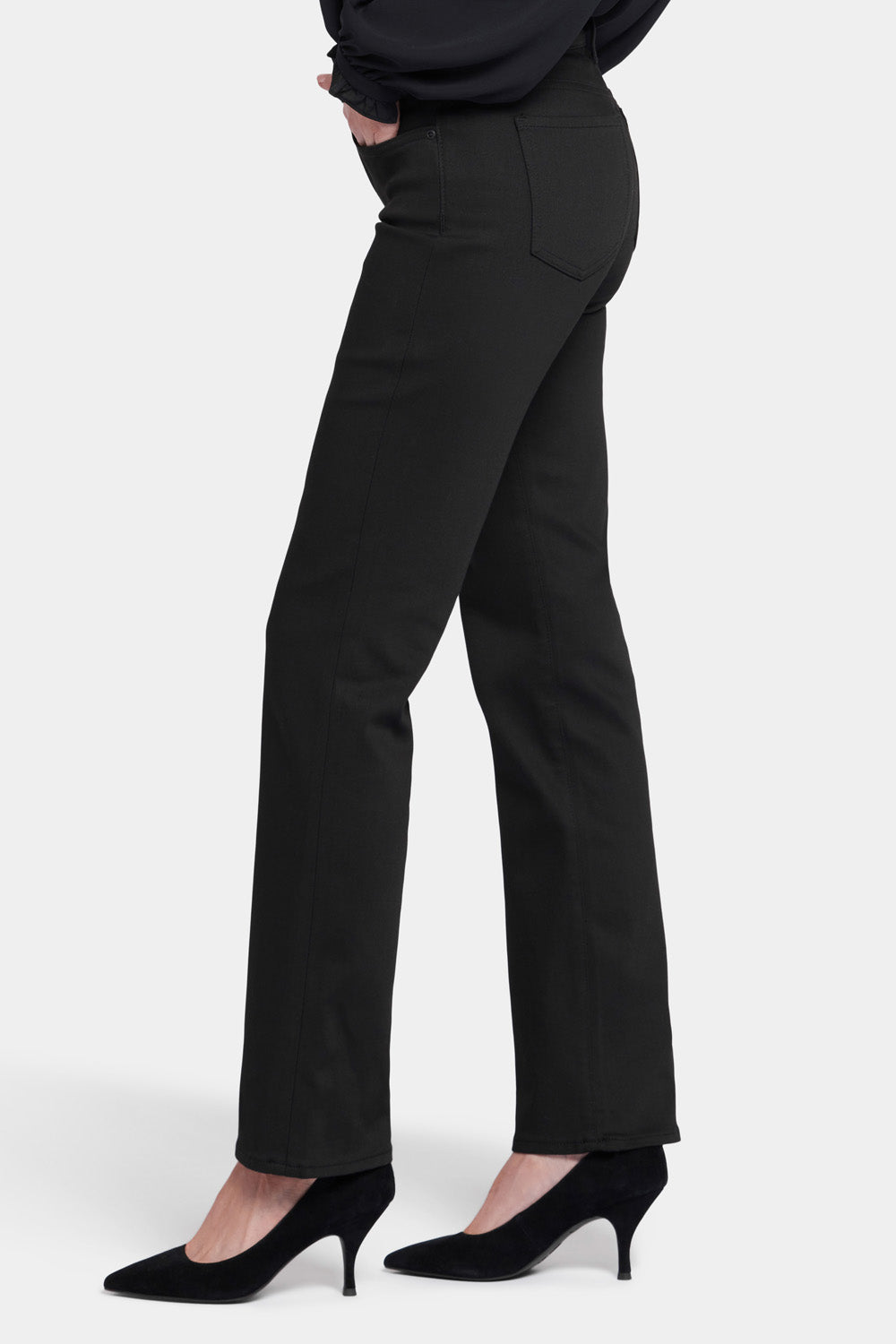 NYDJ Marilyn Straight Jeans In BlackLast™ Denim - Black Rinse