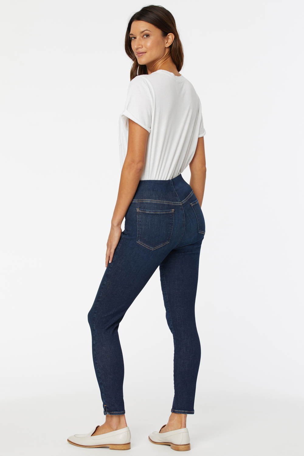 NYDJ Super Skinny Ankle Pull-On Jeans In SpanSpring™ Denim With Side Slits - Clean Vista
