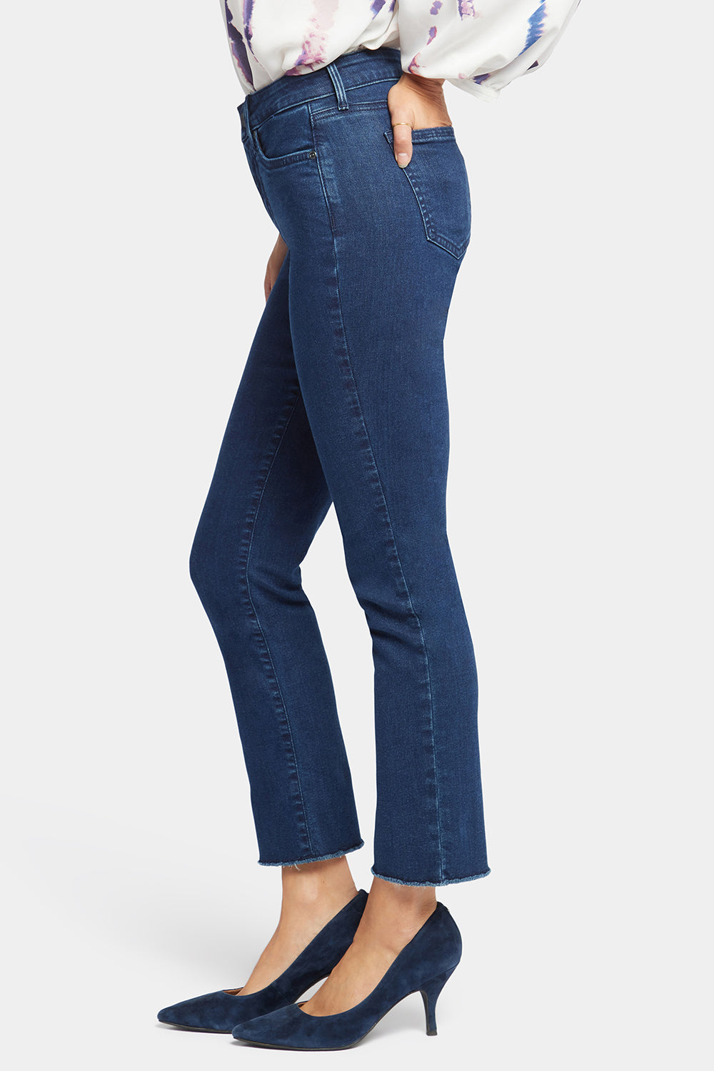 NYDJ Sheri Slim Ankle Jeans With Frayed Hems - Mystique