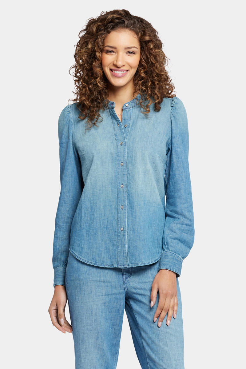 Denim shirt puff on sale sleeve