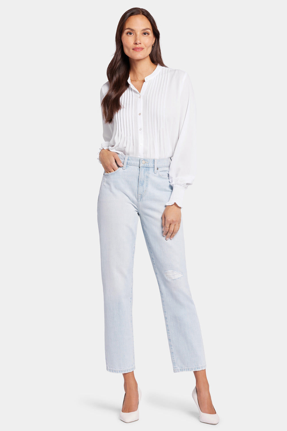 NYDJ Charlotte Relaxed Jeans In Rigid Denim With Super High Rise - London Eye
