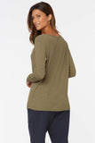 NYDJ Long Sleeved Ribbed Scoopneck Tee Forever Comfort™ Collection - Moss