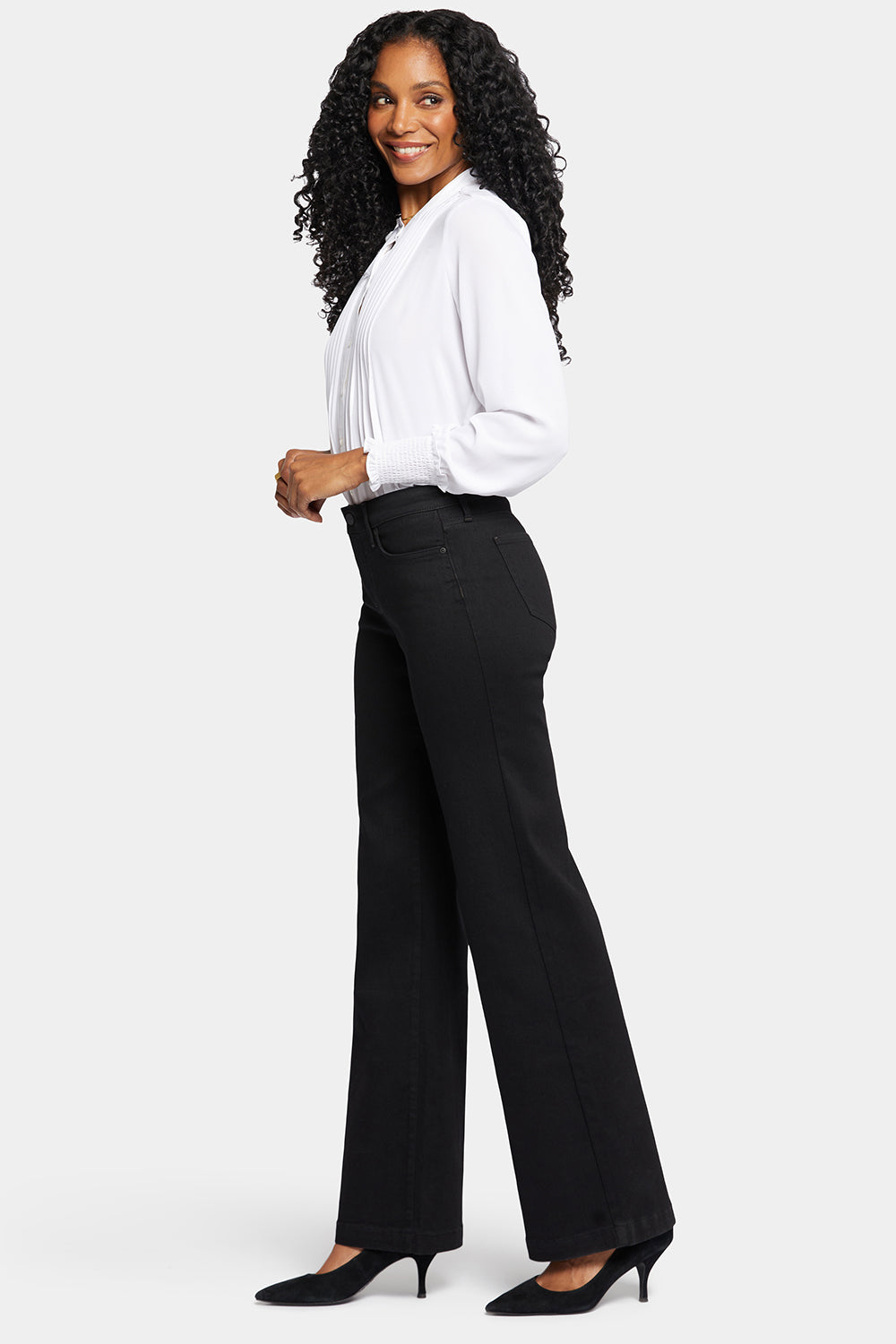 Teresa Wide Leg Jeans - Black Rinse Black | NYDJ