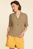 NYDJ Lillian Silk Shirt STATEMENT NYDJ™ La Romantique Collection - Moss