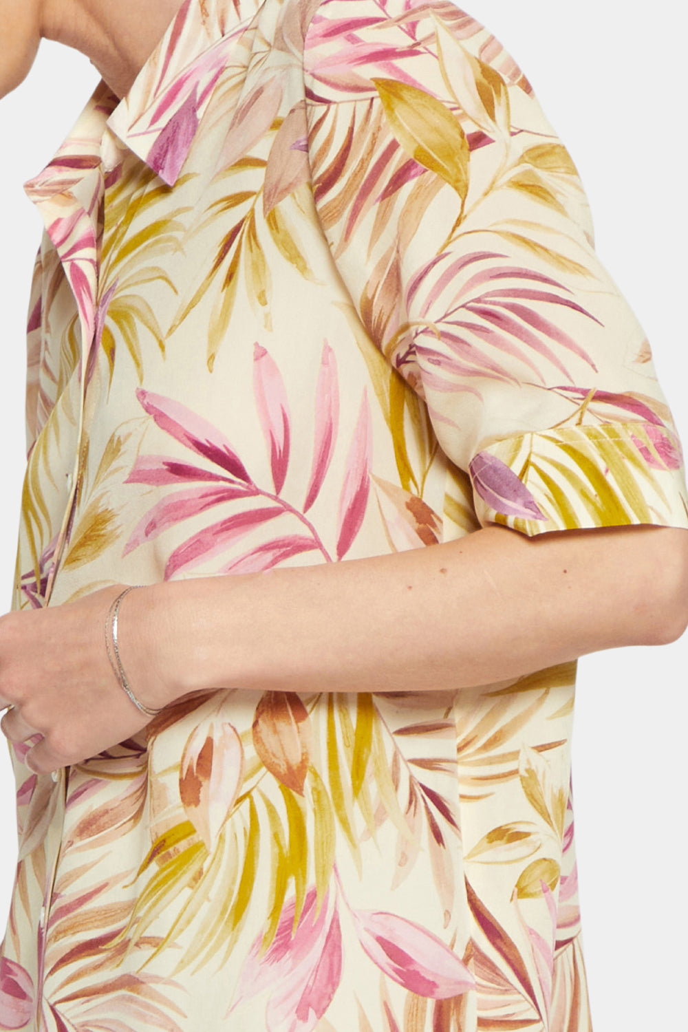 NYDJ Riley Silk Elbow Sleeved Blouse STATEMENT NYDJ™ - Angelic Palm