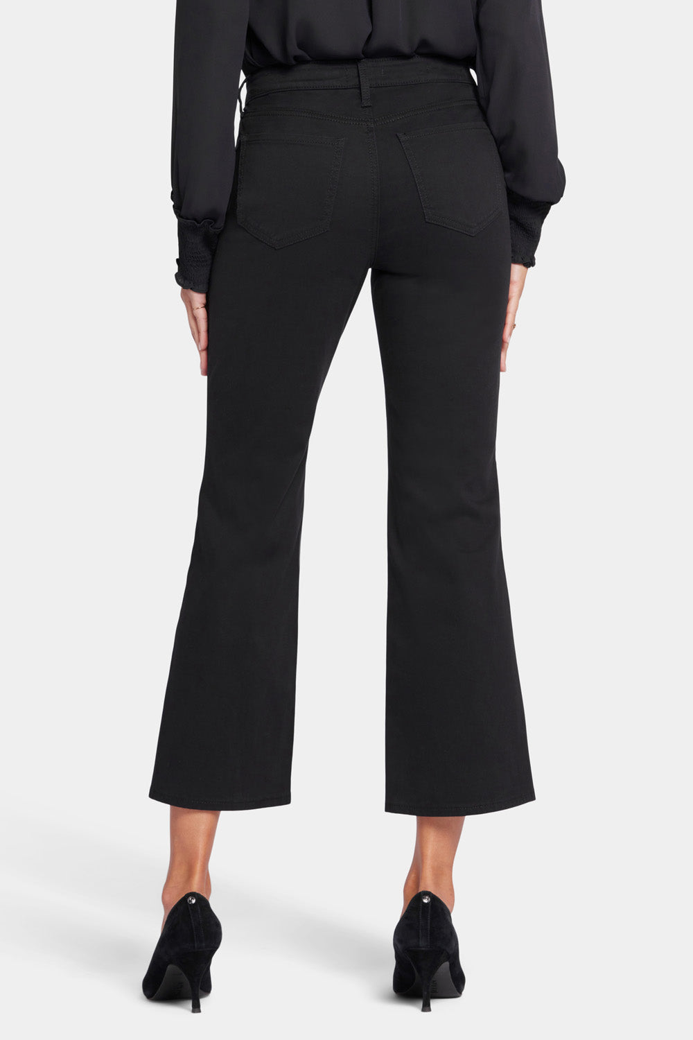 NYDJ Relaxed Flared Jeans In Stretch Sateen - Black Pearl