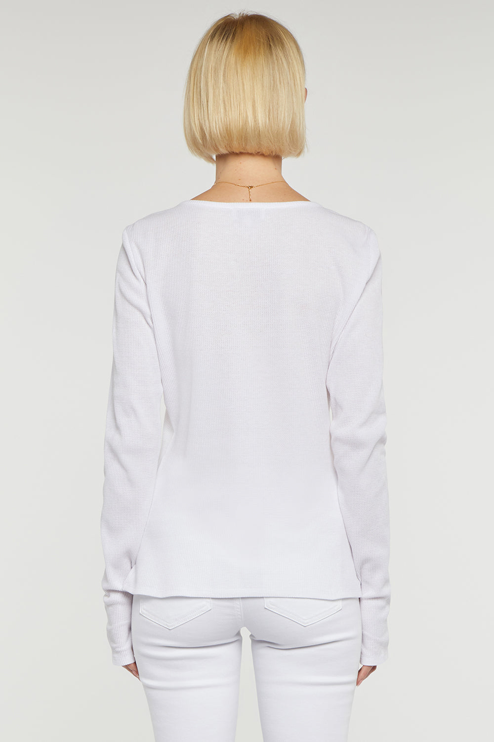 NYDJ Long Sleeved Henley Forever Comfort™ Collection - Optic White