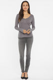 NYDJ Long Sleeved Henley Forever Comfort™ Collection - Volcanic Glass