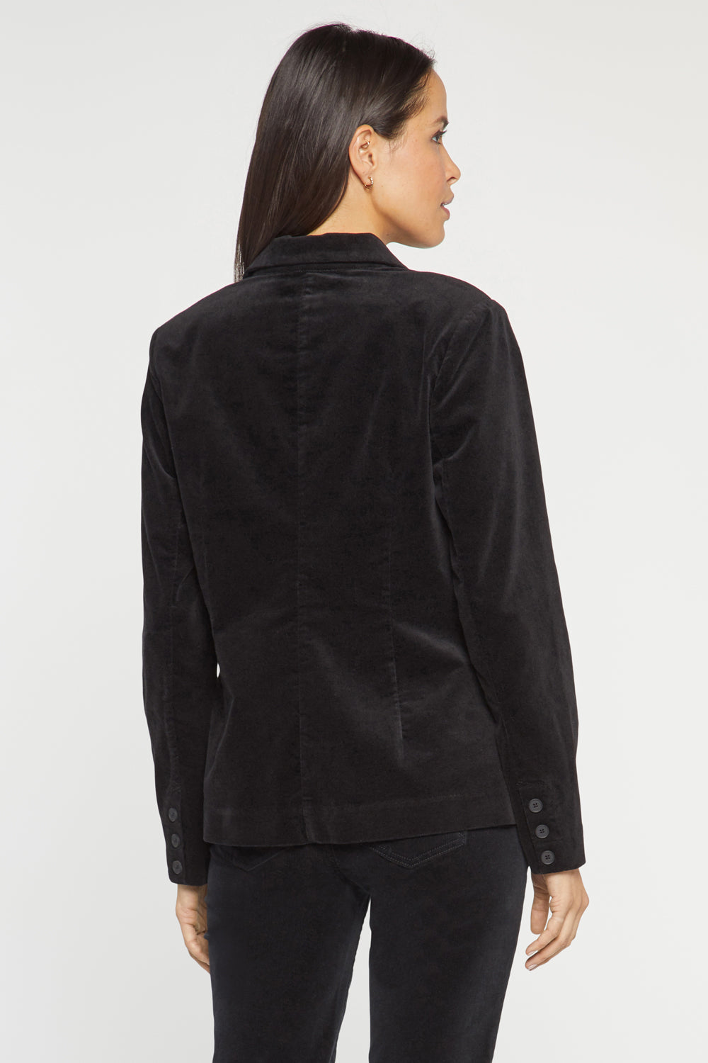 NYDJ Classic Blazer Jacket In Velveteen - Black