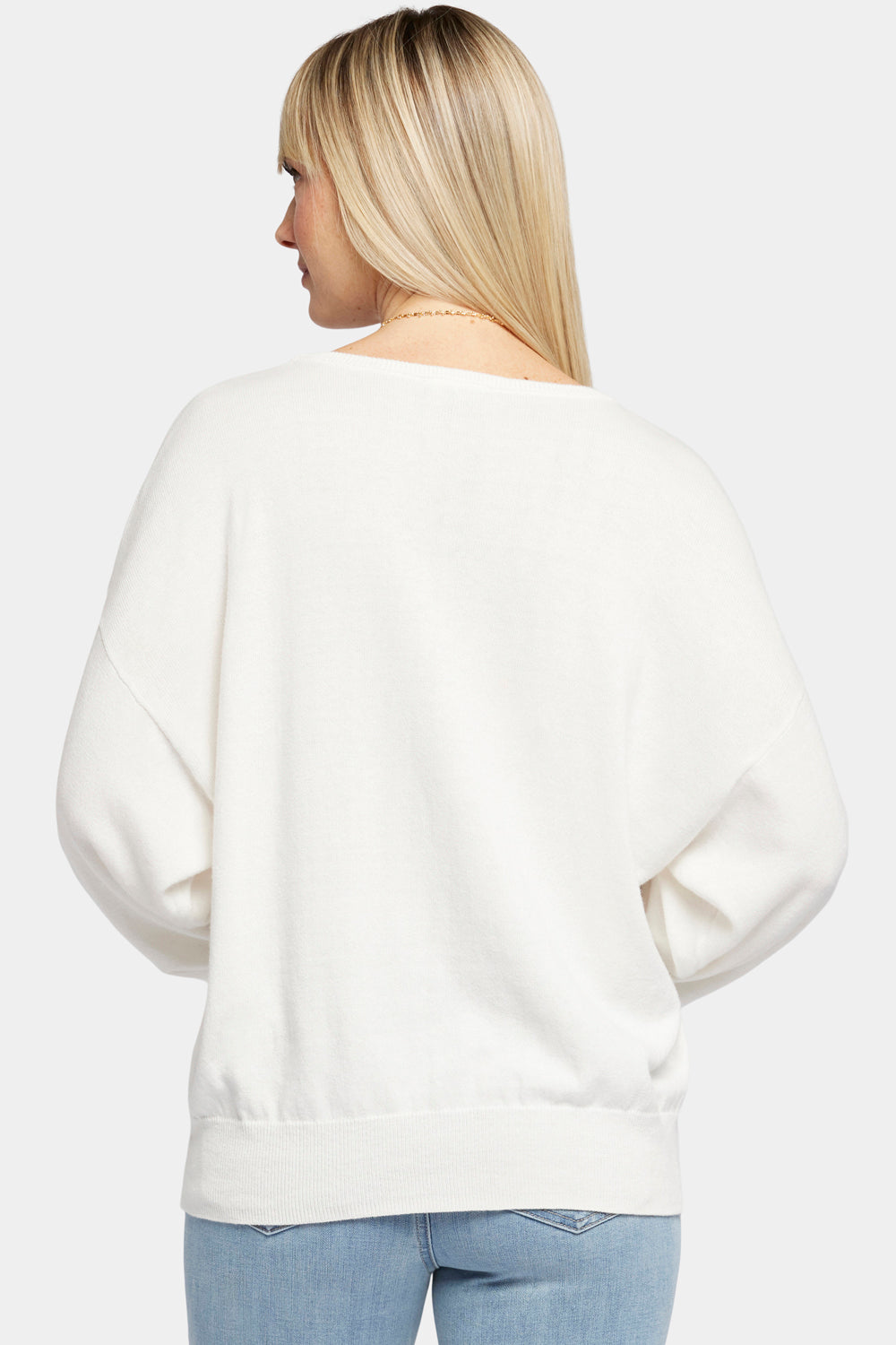 NYDJ Dolman Sleeved Boatneck Sweater With Cashmere - Ivory