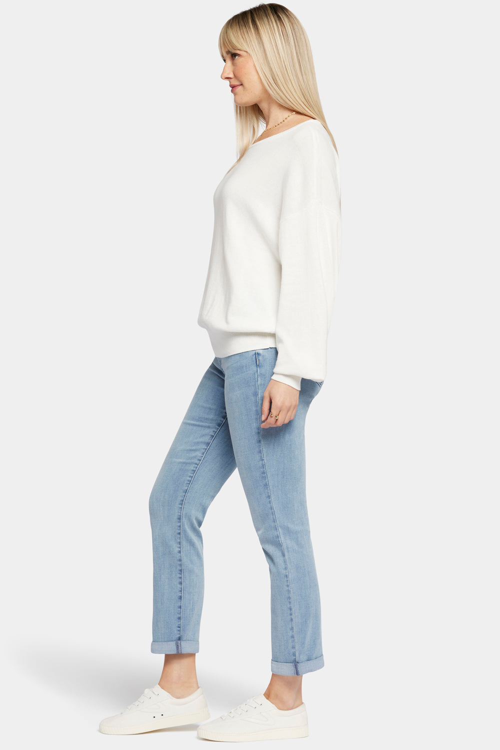 NYDJ Dolman Sleeved Boatneck Sweater With Cashmere - Ivory