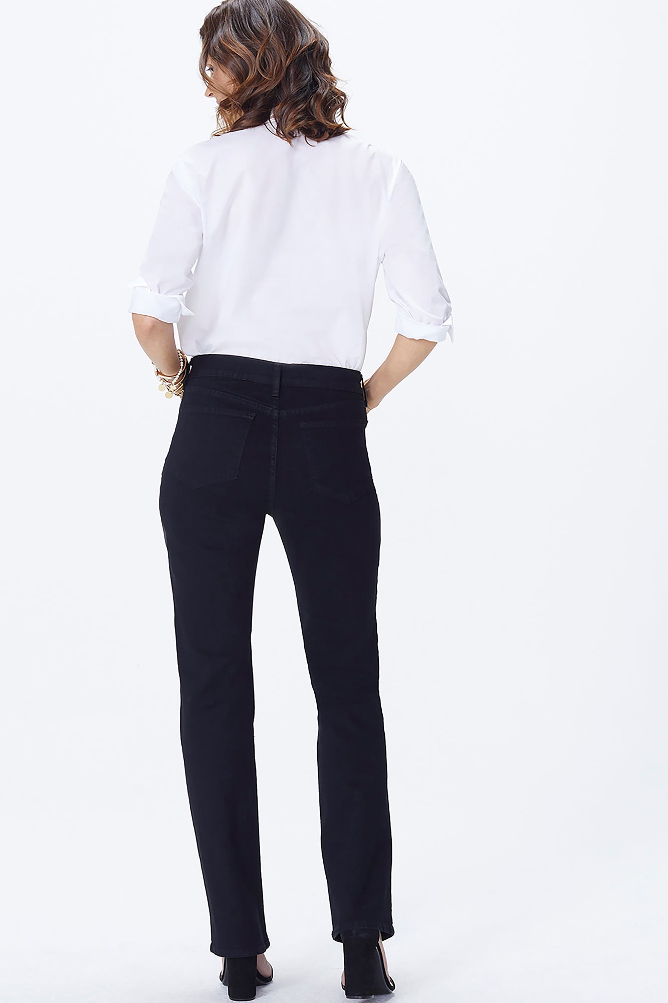 NYDJ Marilyn Straight Jeans In Petite In Sure Stretch® Denim - Black
