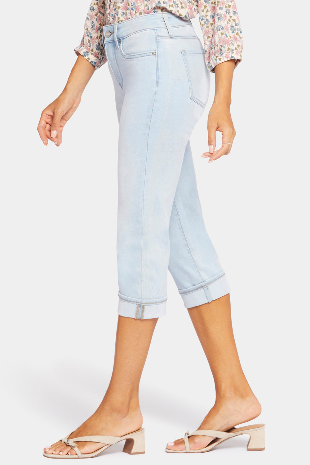 NYDJ Marilyn Straight Crop Jeans In Petite In Cool Embrace® Denim With Cuffs - Brightside