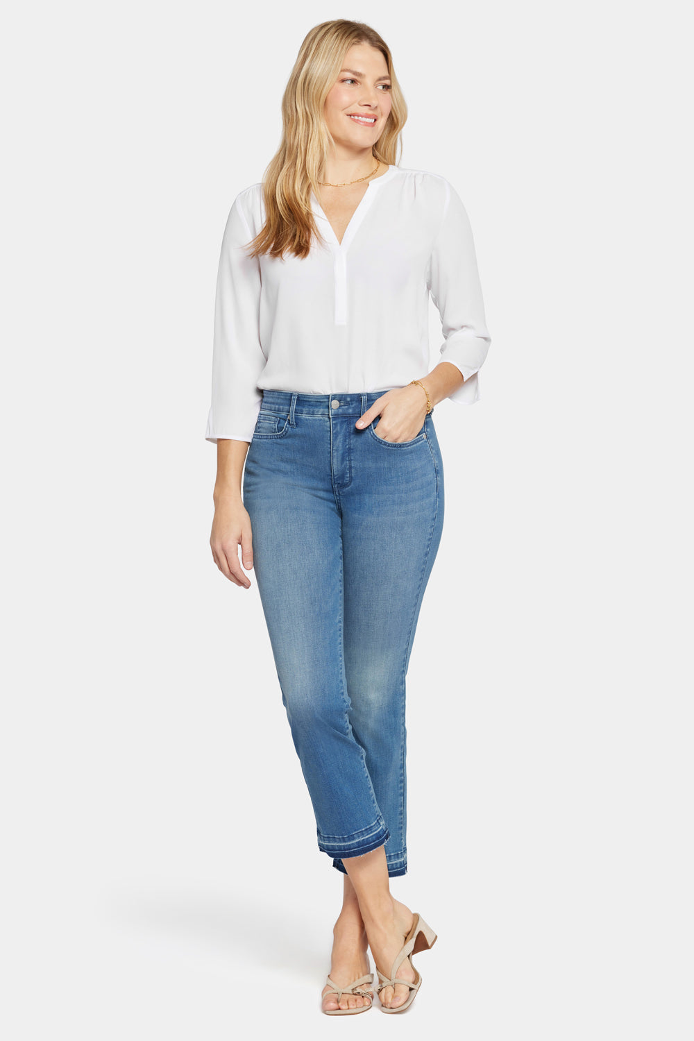 NYDJ Marilyn Straight Ankle Jeans In Petite In Cool Embrace® Denim With High Rise And Released Hems - Stunning