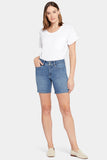 NYDJ Frankie Relaxed Denim Shorts In Petite With Wide Waistband And Square Pockets - Awakening