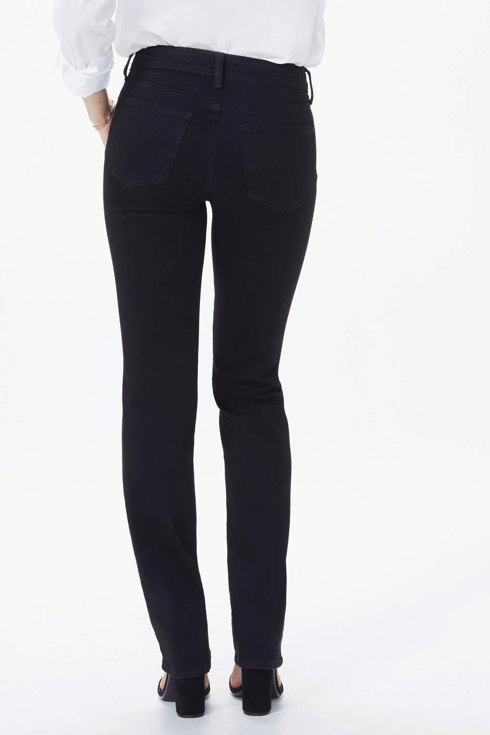 NYDJ Marilyn Straight Jeans In Petite  - Black