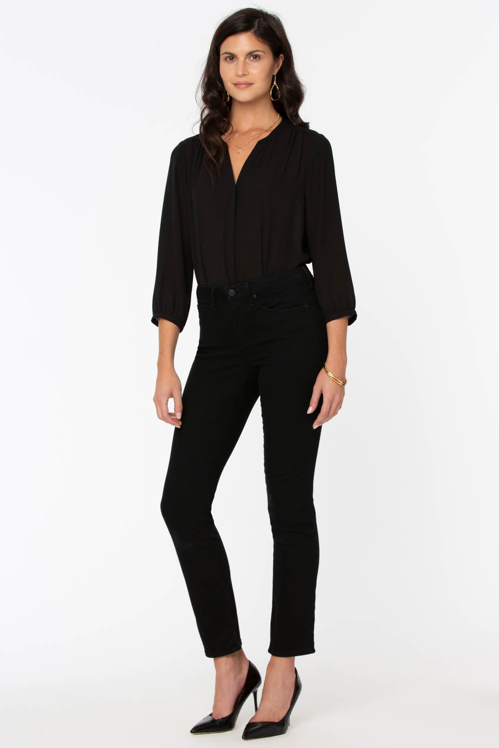 NYDJ Sheri Slim Jeans In Petite  - Black