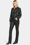 NYDJ Coated Marilyn Straight Jeans In Petite  - Black Coated