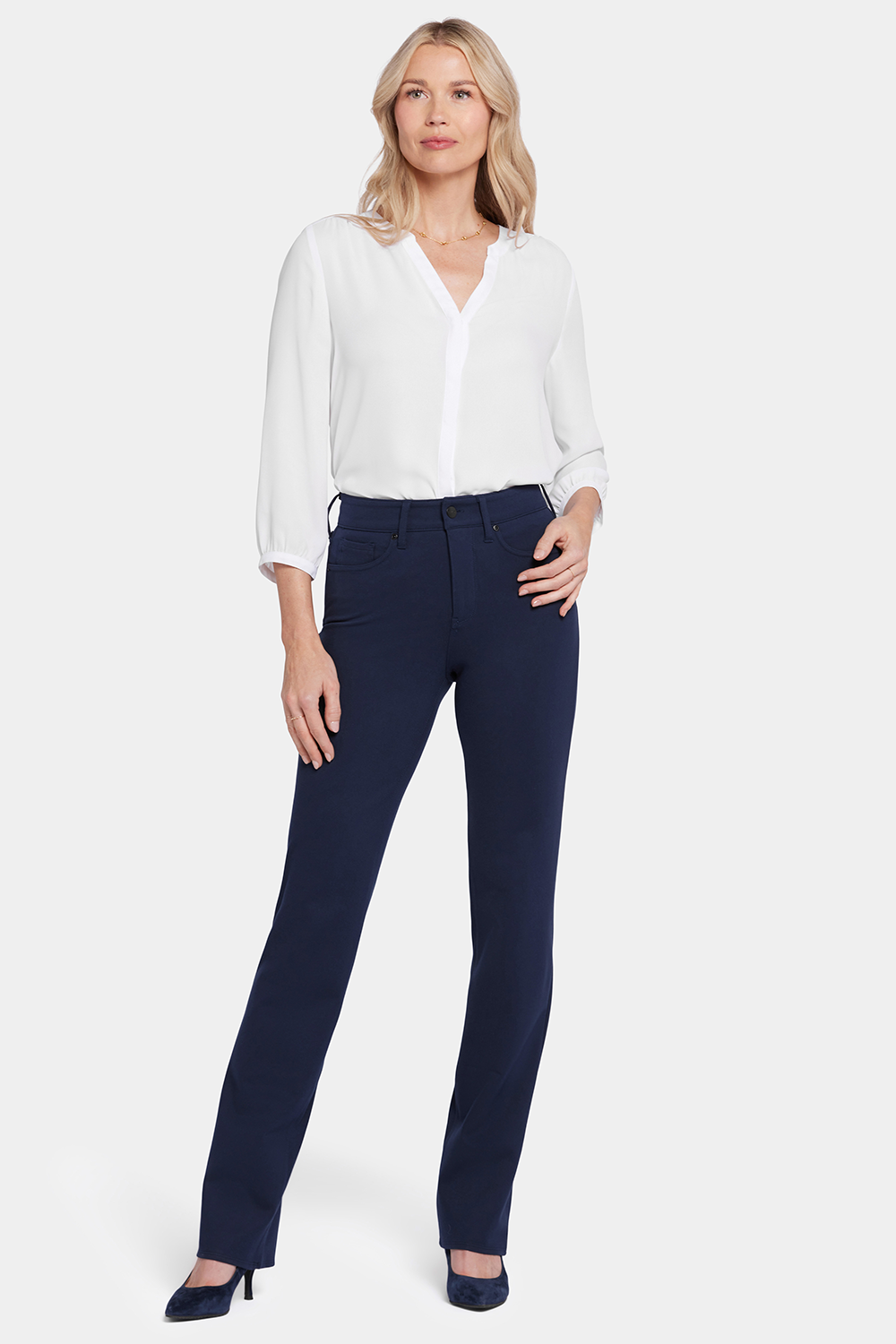 NYDJ Marilyn Straight Pants In Petite Sculpt-Her™ Collection - Oxford Navy