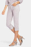 NYDJ Marilyn Straight Crop Jeans In Petite In Cool Embrace® Denim With Cuffs - Pearl Grey
