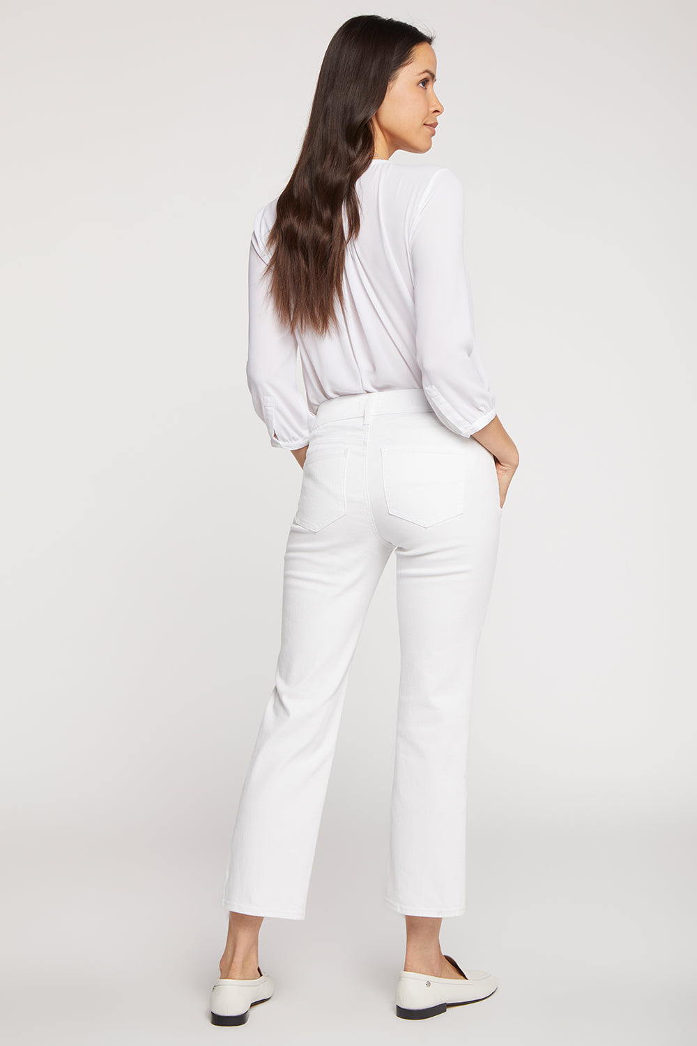 NYDJ Marilyn Straight Ankle Jeans In Petite  - Optic White