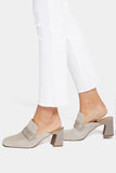 NYDJ Sheri Slim Ankle Jeans In Petite With Frayed Hems - Optic White