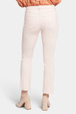 NYDJ Sheri Slim Ankle Jeans In Petite With Frayed Hems - Carnation
