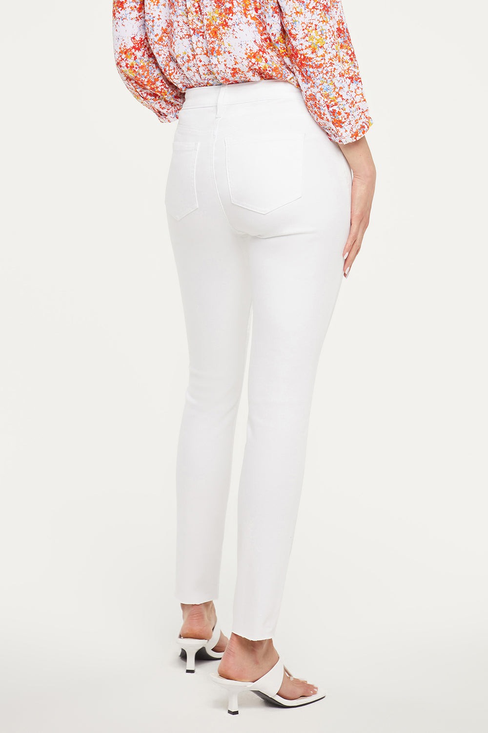 NYDJ Alina Skinny Ankle Jeans In Petite With Raw Hems - Optic White