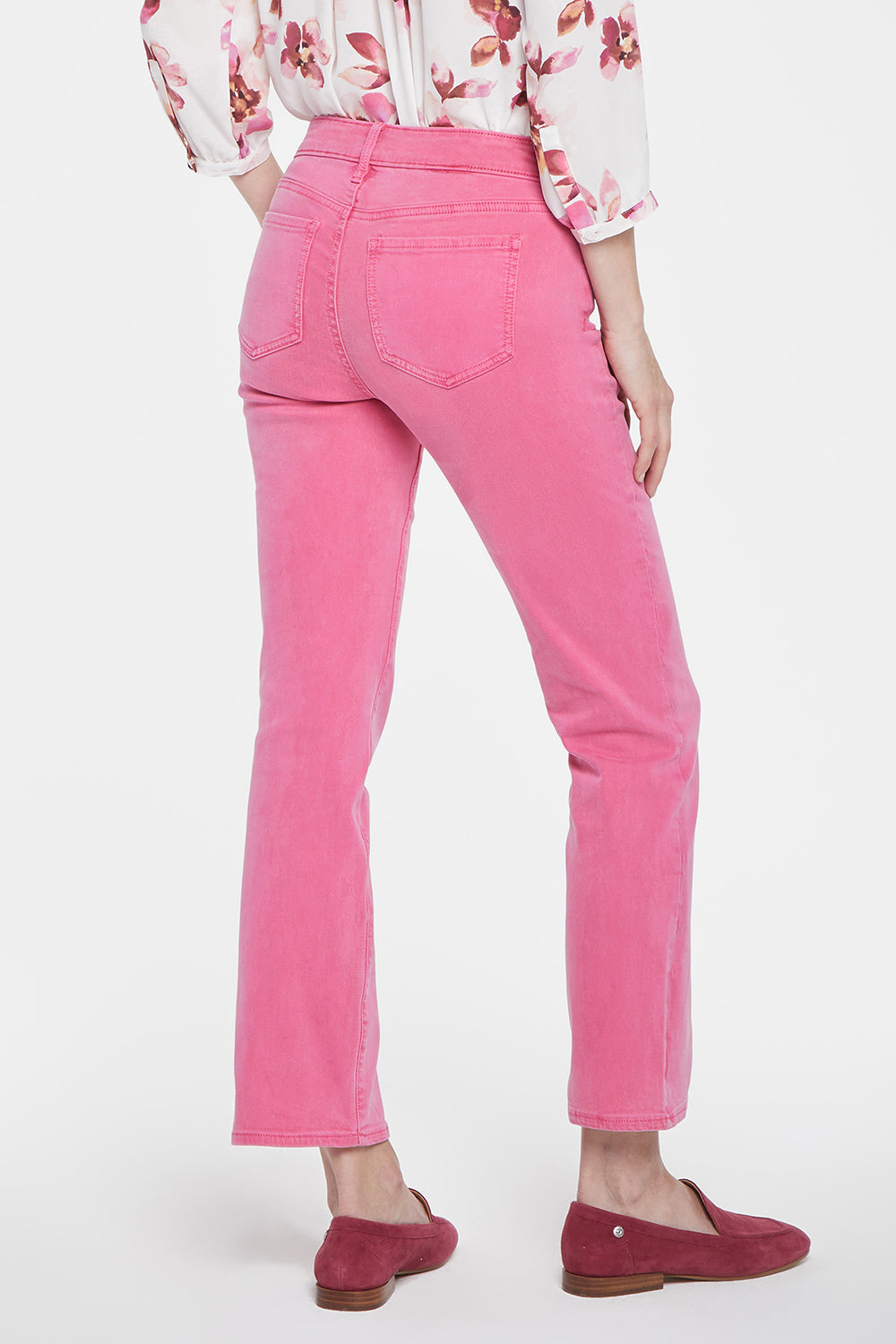 NYDJ Marilyn Straight Ankle Jeans In Petite  - Pink Peony