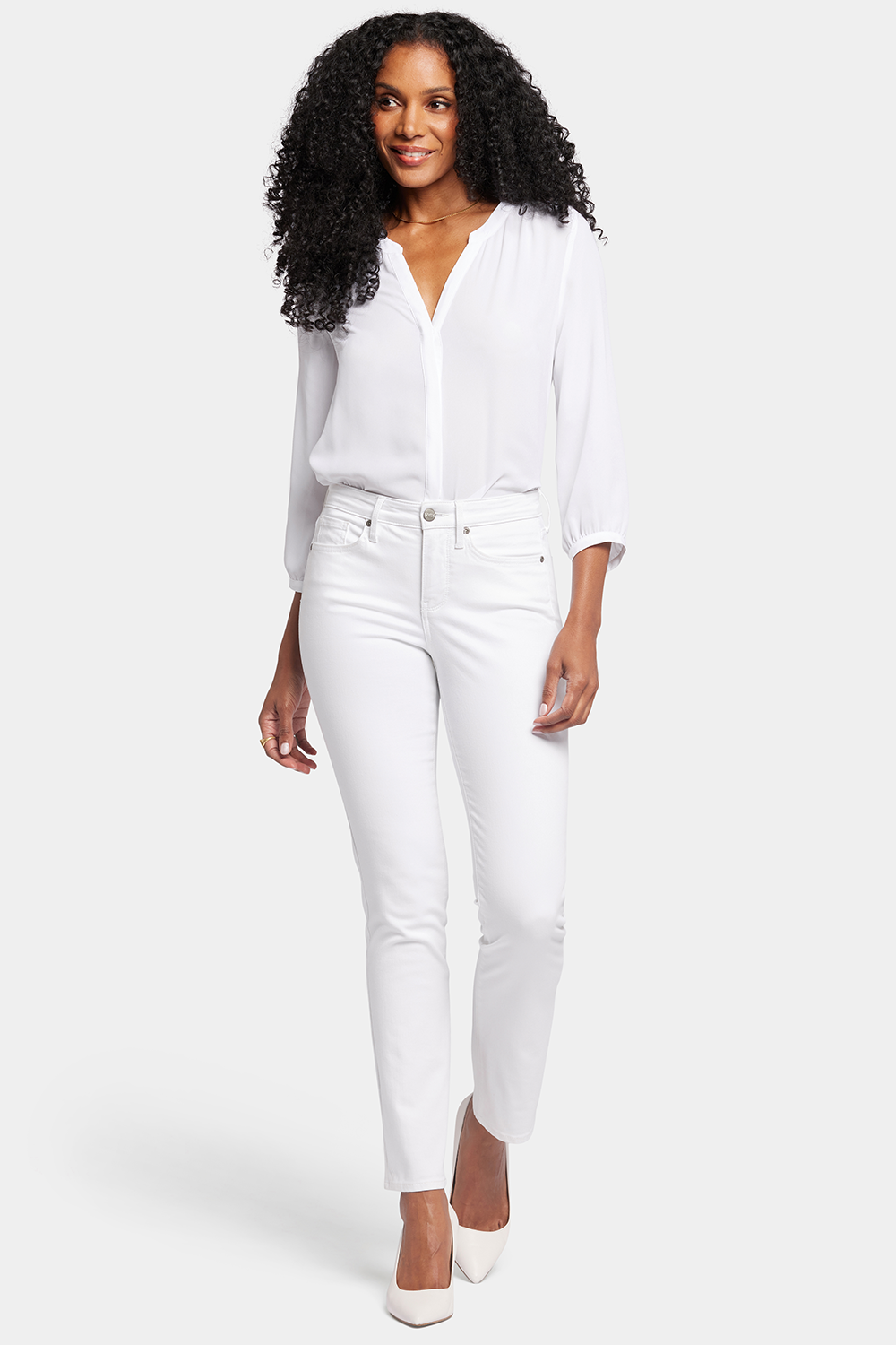 NYDJ Sheri Slim Jeans In Petite  - Optic White