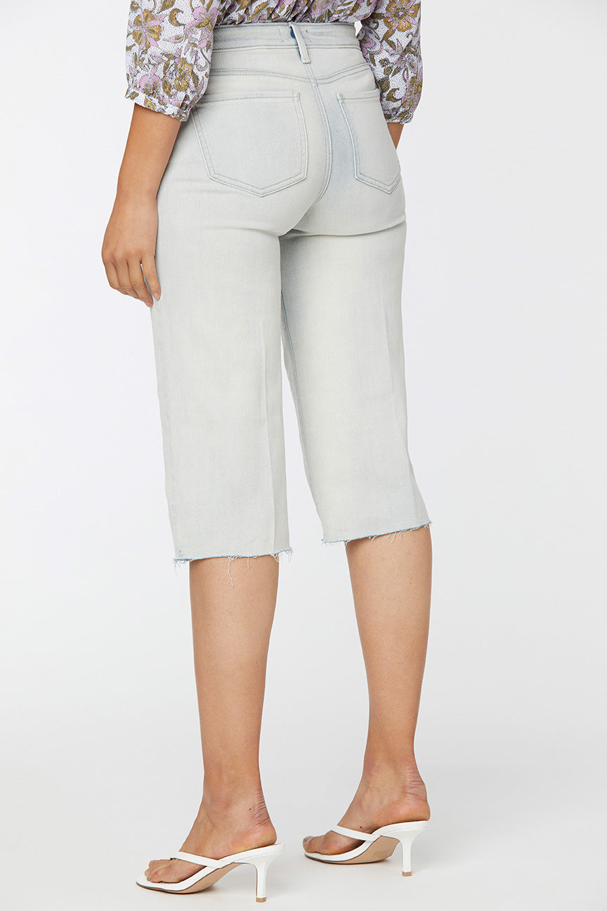 NYDJ Wide Leg Pedal Pusher Jeans In Petite With Raw Hems - Equinox
