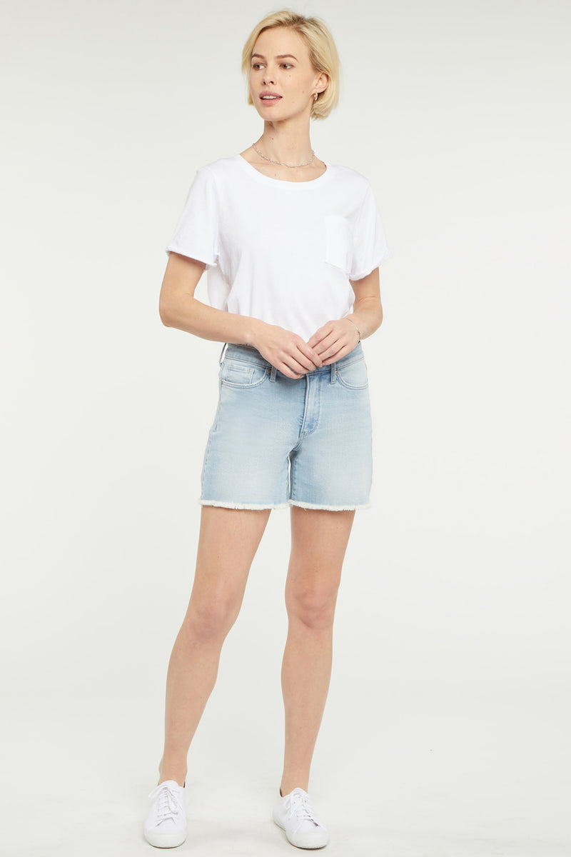 A-Line Denim Shorts In Petite With High Rise - Dunes Blue | NYDJ