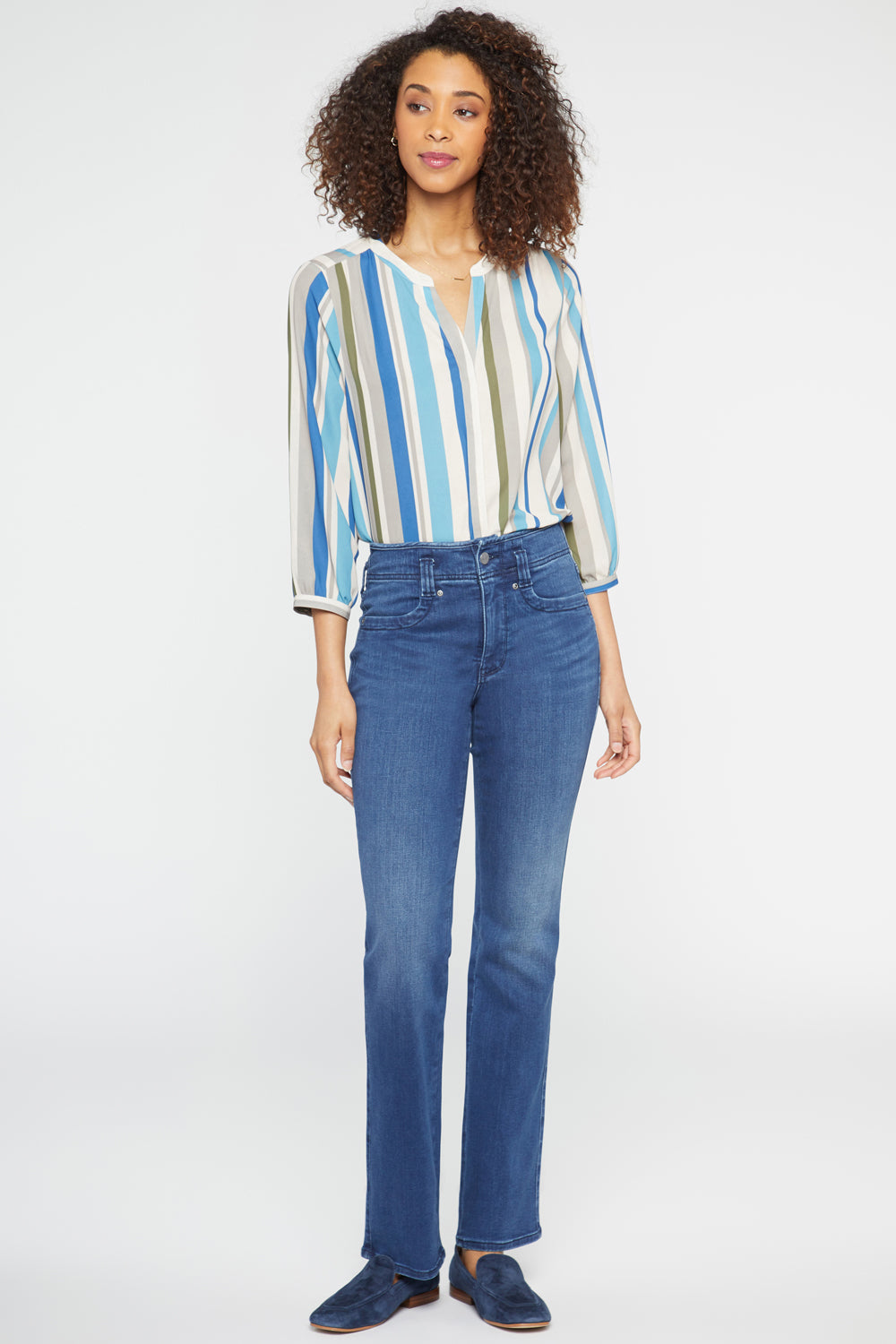 NYDJ Marilyn Straight Jeans In Petite With High Rise - Rendezvous