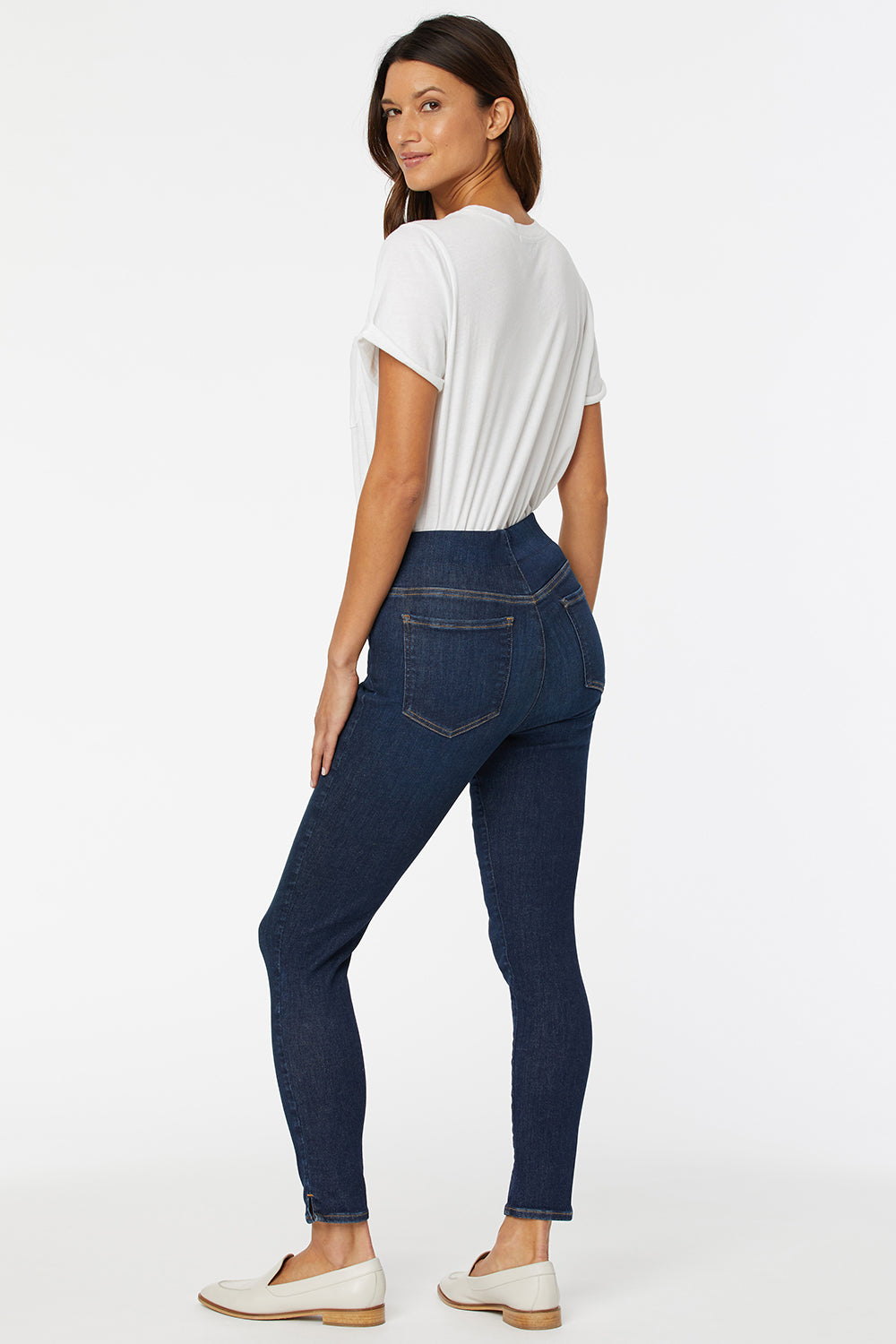 NYDJ Super Skinny Ankle Pull-On Jeans In Petite In SpanSpring™ Denim With Side Slits - Clean Vista