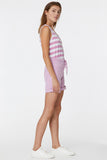 NYDJ Drawstring Cargo Shorts In Petite In Stretch Twill - Pink Lilac