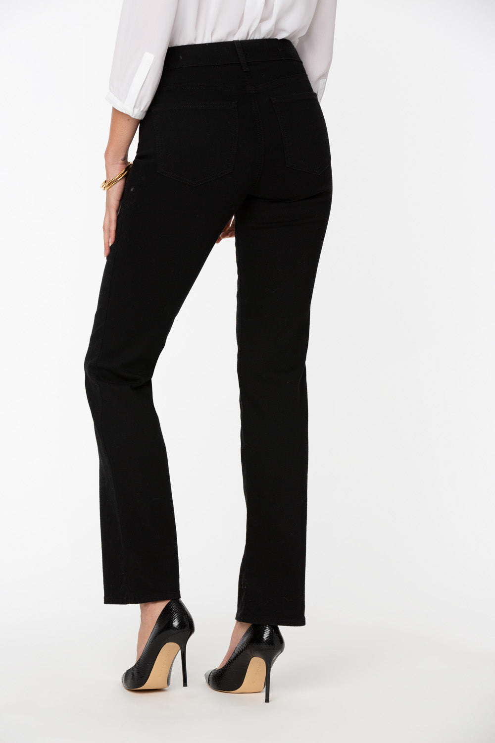 NYDJ Marilyn Straight Jeans In Petite  - Black