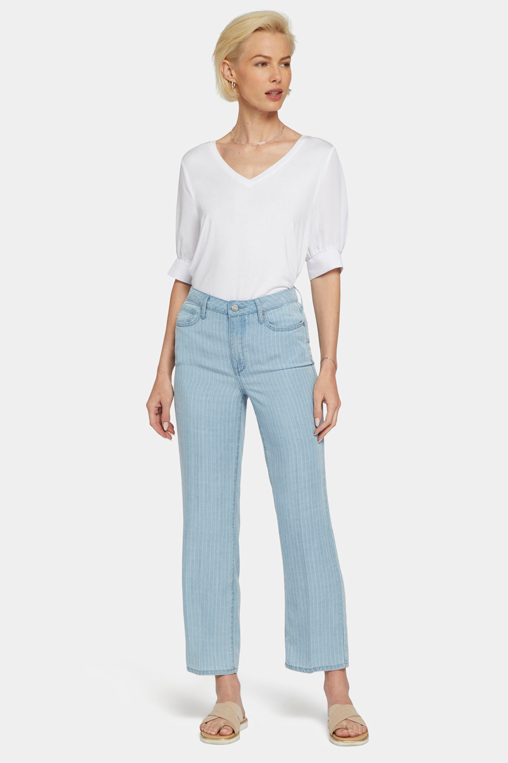 NYDJ Relaxed Straight Ankle Jeans In Petite  - Summerville Stripes